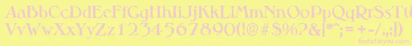 MelbourneantiqueBold Font – Pink Fonts on Yellow Background