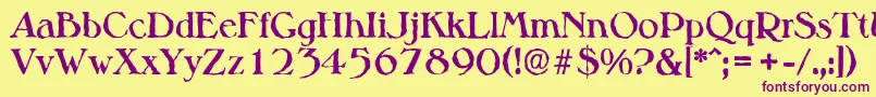 MelbourneantiqueBold Font – Purple Fonts on Yellow Background