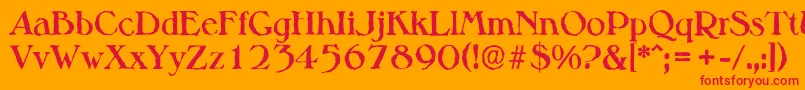 MelbourneantiqueBold-fontti – punaiset fontit oranssilla taustalla