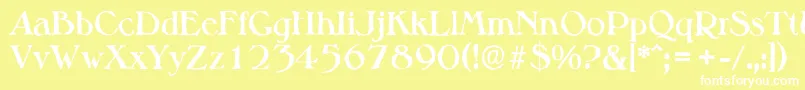 MelbourneantiqueBold-Schriftart – Weiße Schriften auf gelbem Hintergrund