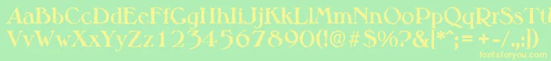 MelbourneantiqueBold Font – Yellow Fonts on Green Background