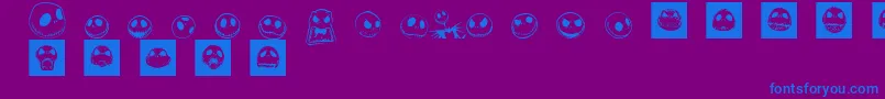 JackSkellingtonbats-Schriftart – Blaue Schriften auf violettem Hintergrund