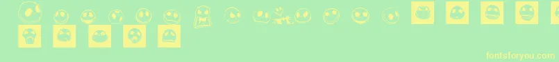 Czcionka JackSkellingtonbats – żółte czcionki na zielonym tle
