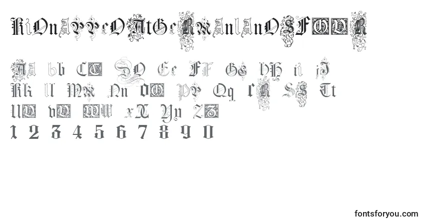 Czcionka KidnappedAtGermanLandsFour – alfabet, cyfry, specjalne znaki