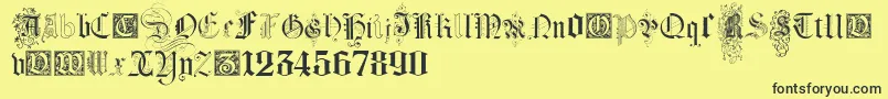 KidnappedAtGermanLandsFour Font – Black Fonts on Yellow Background