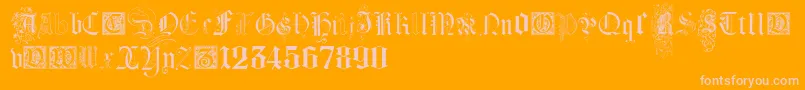 KidnappedAtGermanLandsFour Font – Pink Fonts on Orange Background