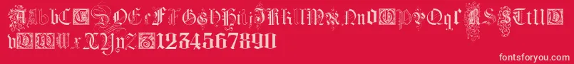 KidnappedAtGermanLandsFour Font – Pink Fonts on Red Background