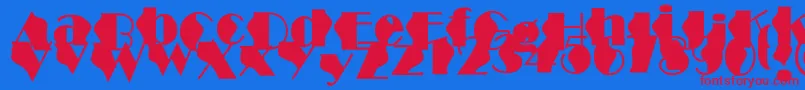 StructureWave Font – Red Fonts on Blue Background