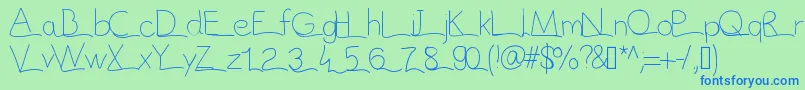 Vague Font – Blue Fonts on Green Background