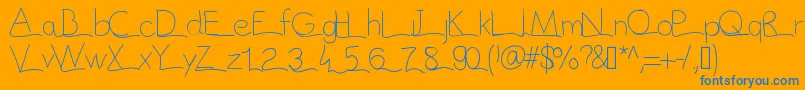 Vague Font – Blue Fonts on Orange Background