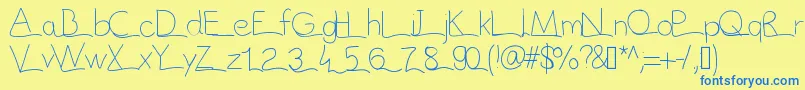 Vague Font – Blue Fonts on Yellow Background