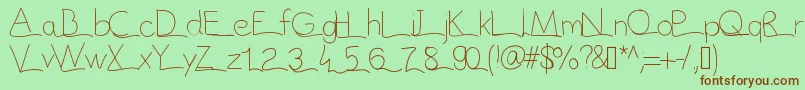 Vague-fontti – ruskeat fontit vihreällä taustalla
