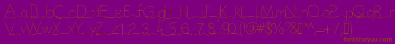 フォントVague – 紫色の背景に茶色のフォント