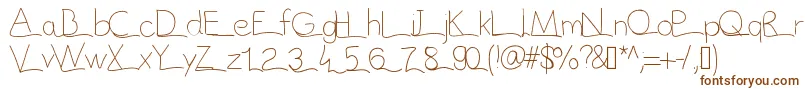 Vague-Schriftart – Braune Schriften auf weißem Hintergrund
