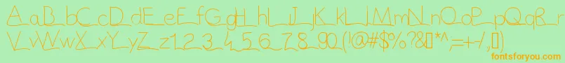 Vague Font – Orange Fonts on Green Background