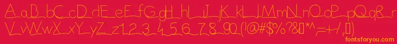 Vague Font – Orange Fonts on Red Background