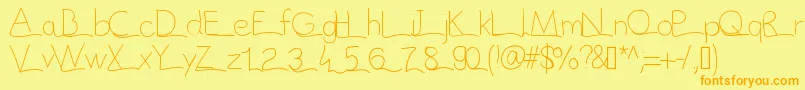 Vague Font – Orange Fonts on Yellow Background