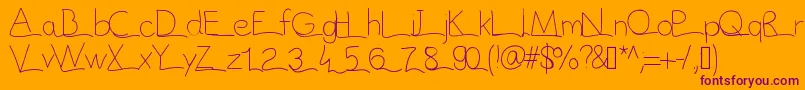 Vague Font – Purple Fonts on Orange Background