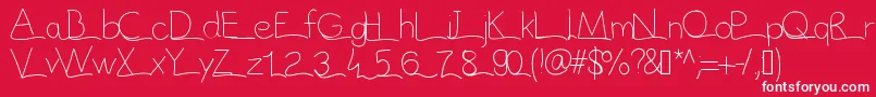 Vague Font – White Fonts on Red Background