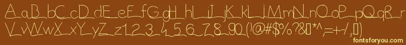 Vague-fontti – keltaiset fontit ruskealla taustalla