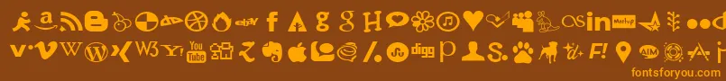 SocialFont Font – Orange Fonts on Brown Background