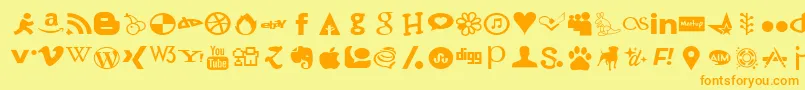 More about SocialFont Font SocialFont Font – Orange Fonts on Yellow Background