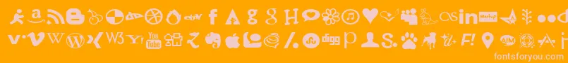 SocialFont Font – Pink Fonts on Orange Background