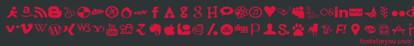 SocialFont Font – Red Fonts on Black Background