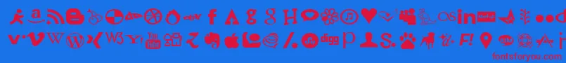 SocialFont Font – Red Fonts on Blue Background