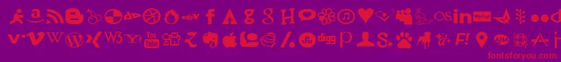 SocialFont Font – Red Fonts on Purple Background