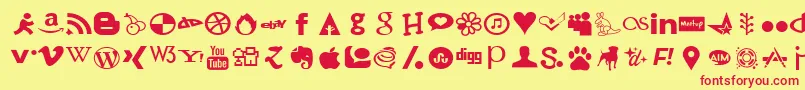 SocialFont Font – Red Fonts on Yellow Background