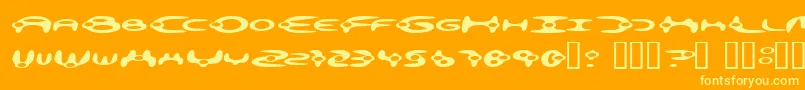 Alienati Font – Yellow Fonts on Orange Background