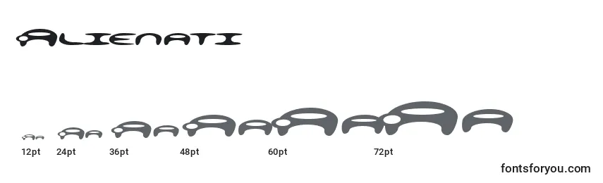 Tamanhos de fonte Alienati