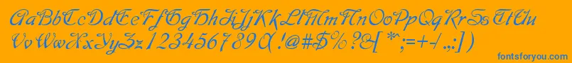 GeMontage Font – Blue Fonts on Orange Background