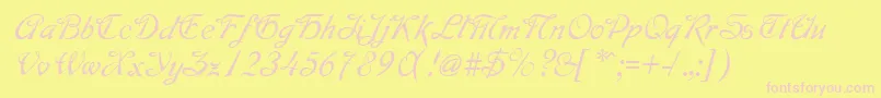 GeMontage Font – Pink Fonts on Yellow Background