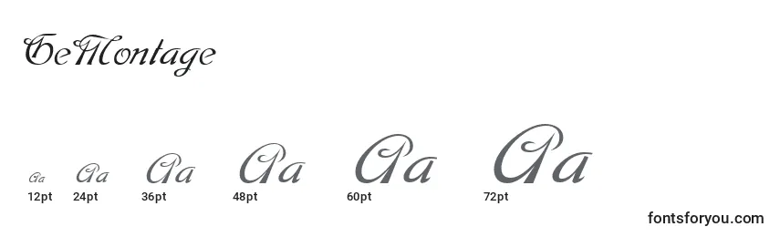 GeMontage Font Sizes