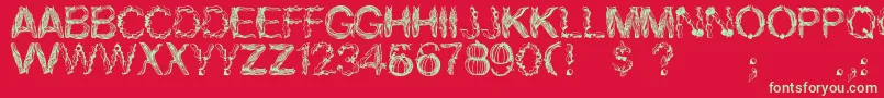 AutumnGifts Font – Green Fonts on Red Background