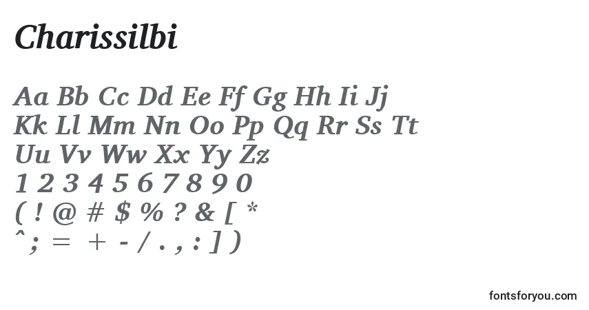 A fonte Charissilbi – alfabeto, números, caracteres especiais