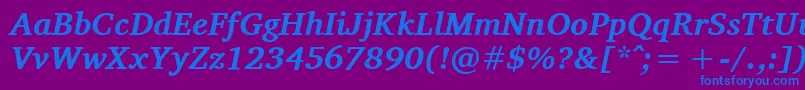 Charissilbi Font – Blue Fonts on Purple Background