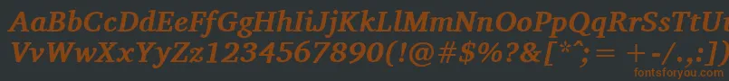 Charissilbi-fontti – ruskeat fontit mustalla taustalla