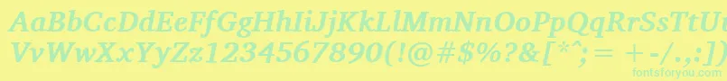 Charissilbi Font – Green Fonts on Yellow Background