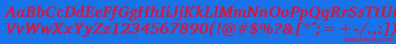 Charissilbi Font – Red Fonts on Blue Background