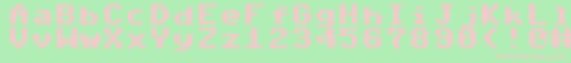 Adore64 Font – Pink Fonts on Green Background