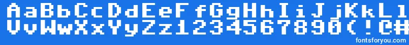 フォントAdore64 – 青い背景に白い文字