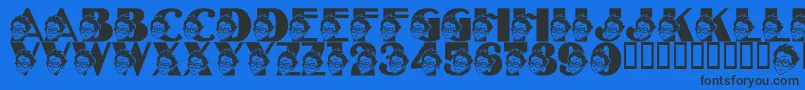 Fonte LmsTheSorcerersFont – fontes pretas em um fundo azul