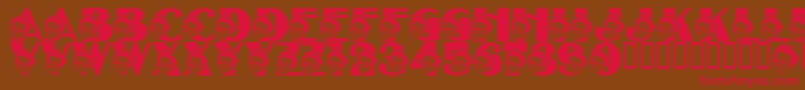 LmsTheSorcerersFont Font – Red Fonts on Brown Background