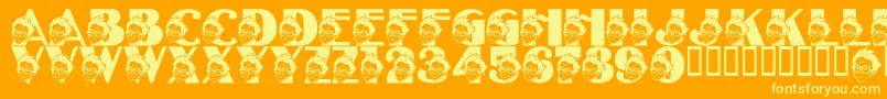 Czcionka LmsTheSorcerersFont – żółte czcionki na pomarańczowym tle