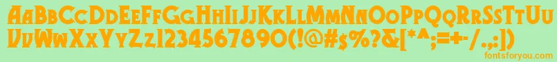 Gramophone.Nf Font – Orange Fonts on Green Background