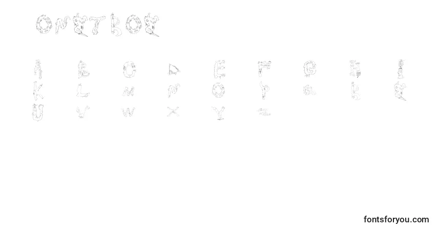 Czcionka Monstros – alfabet, cyfry, specjalne znaki