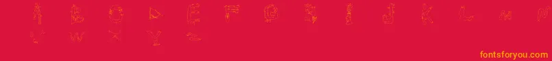 Monstros Font – Orange Fonts on Red Background